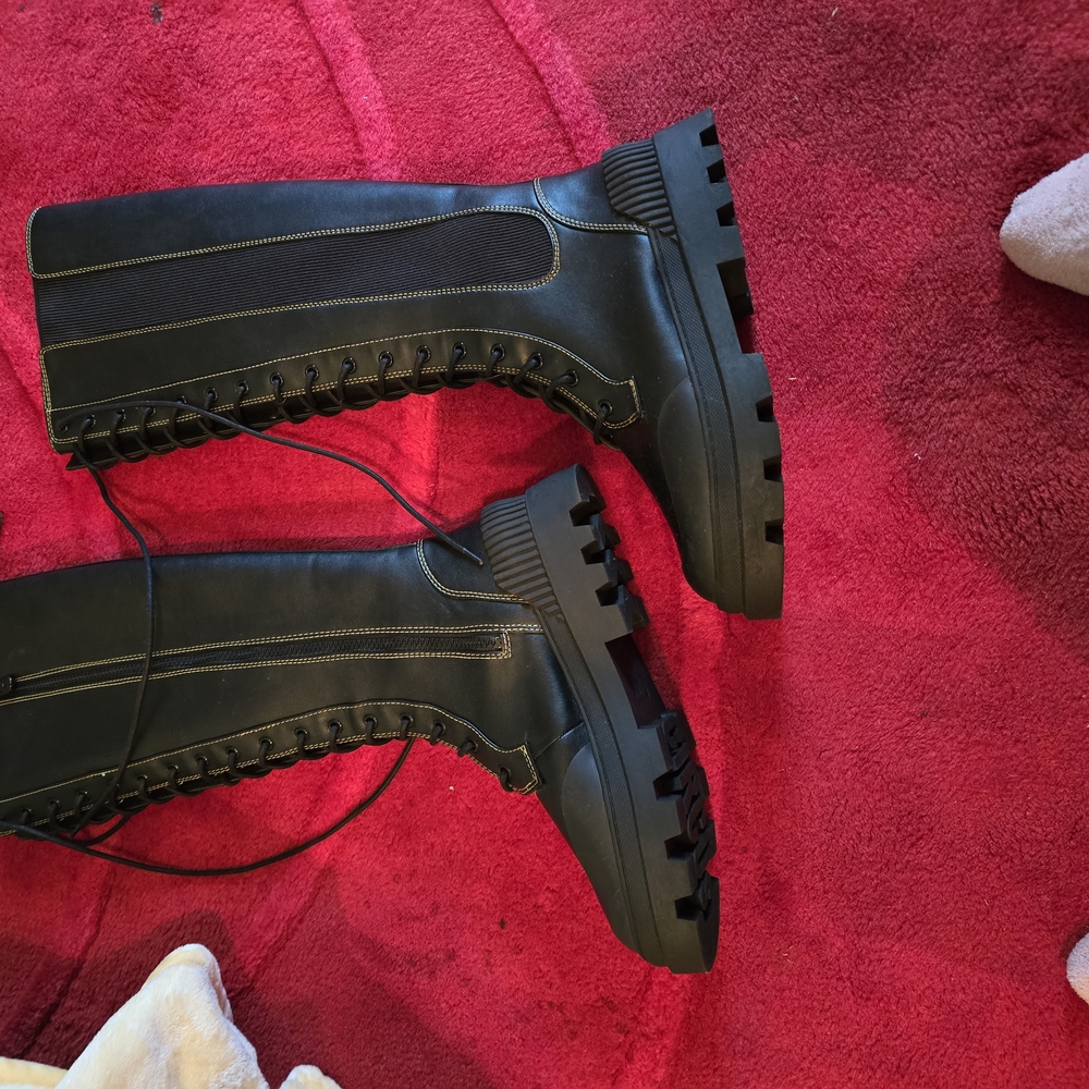 Circus by Sam Edelman Black Combat Moto Boots